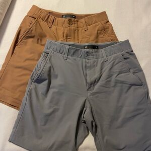 Under Armor Men's Tan and Gray Golf Shorts